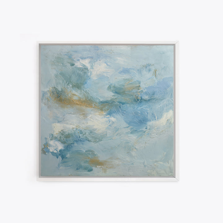 Calming Blue Abstract Framed Canvas Print, Medical Office Art, Nurse Wall Art, Office Decor, Abstract Art, Calm, Room Decor, MOA-1x1-1
