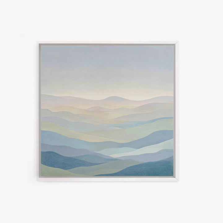 Minimal Sunrise over Rounded Hills Canvas Print, Medical Office Art, Minimalist Art, Office Decor, Calm, Educational Poster, MOA-1x1-23