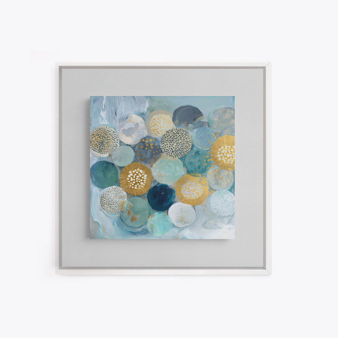 Abstract Cells and Circles as Soothing Pattern Framed Canvas Print, Medical Office Art, Fine Art Print, Office Decor, MOA-1x1-29