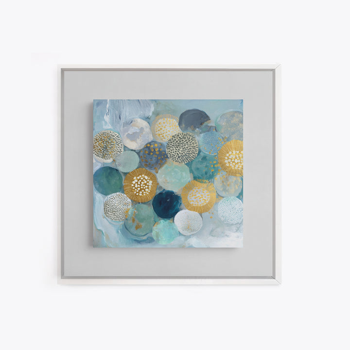 Abstract Cells and Circles as Soothing Pattern Framed Canvas Print, Medical Office Art, Fine Art Print, Office Decor, MOA-1x1-29