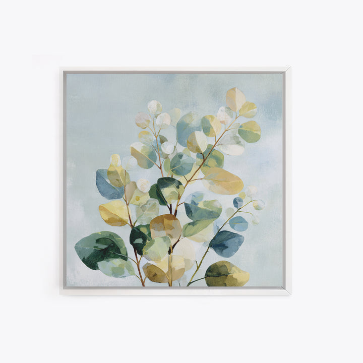 Botanical Eucalyptus Branch Canvas Print, Medical Office Art, Teal Wall Art, Office Decor, Fine Art, Calm, Anatomy Art, MOA-1x1-3