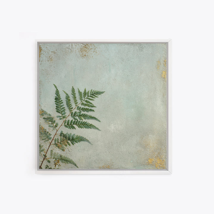 Minimal Green Fern Specimen Framed Canvas Print, Medical Office Art, Gallery Decor, Office Decor, Fine Art, Calm, MOA-1x1-32