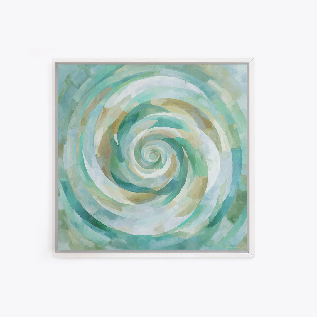Abstract Healing Spiral Framed Canvas Print, Medical Office Art, Healthcare Wall Art, Office Decor, Abstract Art, Calm, MOA-1x1-39