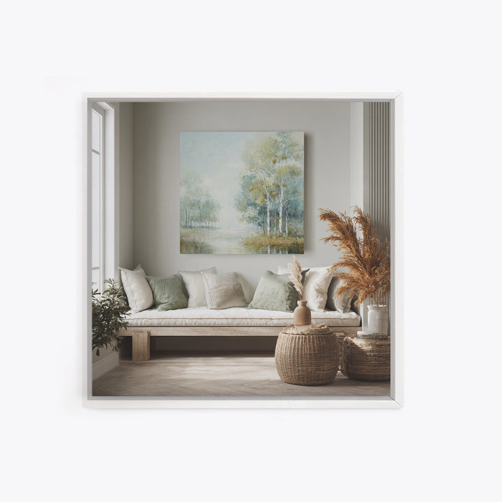 Gentle Forest Path Framed Canvas Print, Medical Office Art, Gallery Decor, Office Decor, Oil Painting, Calm, Contemporary Art, MOA-1x1-41