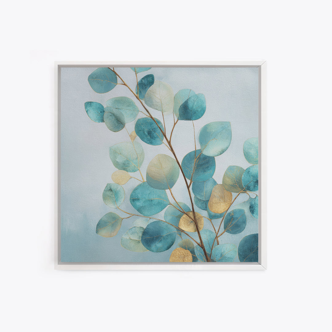 Botanical Eucalyptus Branch Framed Canvas Print, Medical Office Art, Nurse Wall Art, Office Decor, Watercolor Art, Calm, MOA-1x1-51