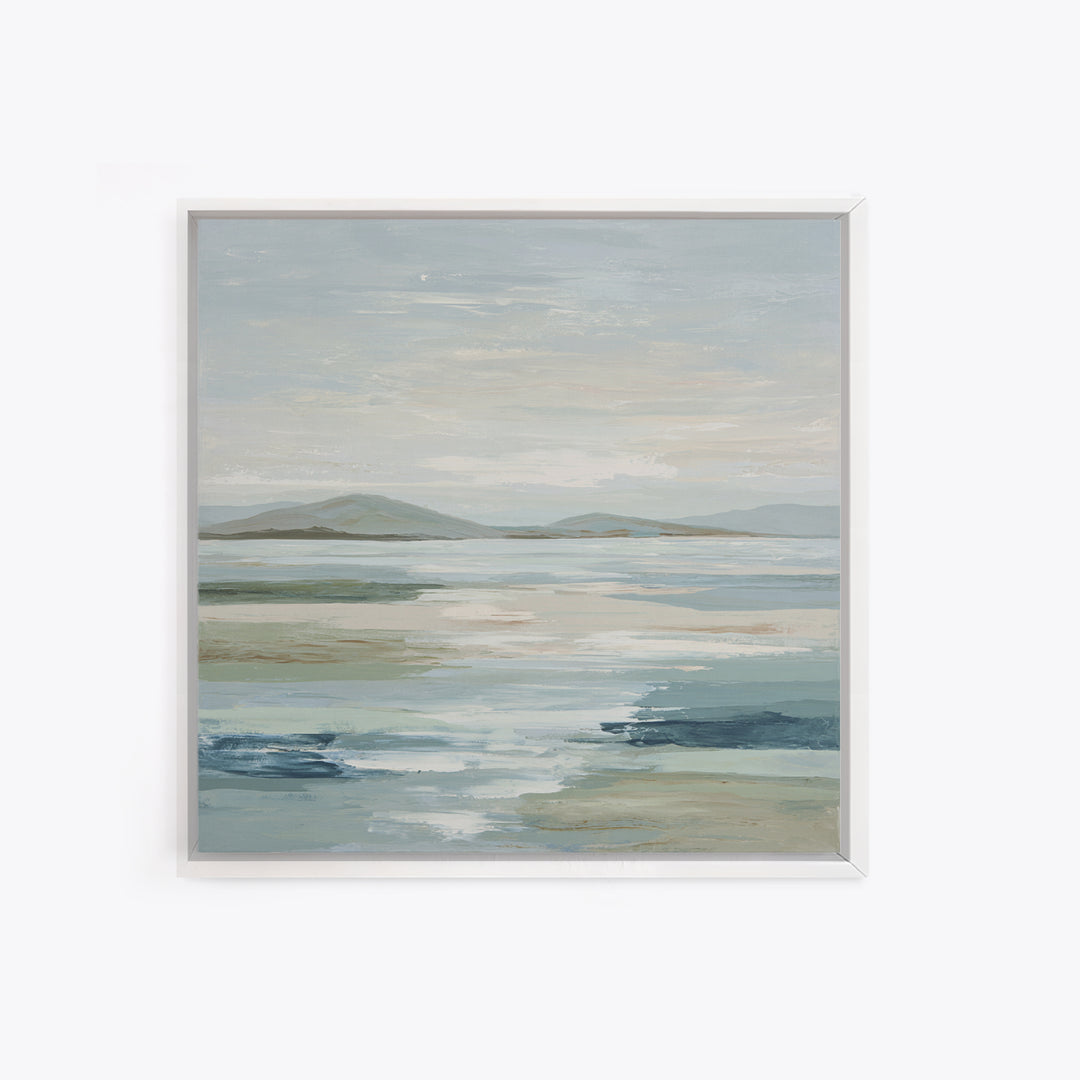 Peaceful Ocean Horizon Framed Canvas Print, Medical Office Art, Healthcare Wall Art, Office Decor, Calm, Gallery Decor, MOA-1x1-52