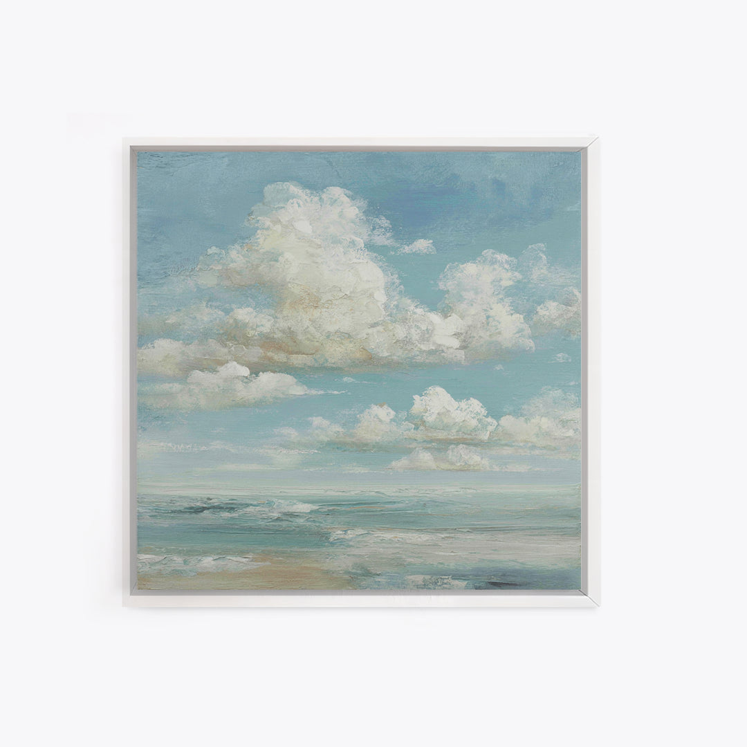 Sky and Cloud Scene Framed Canvas Print, Medical Office Art, Statement Artwork, Office Decor, Abstract Art, Calm, Digital Art, MOA-1x1-57
