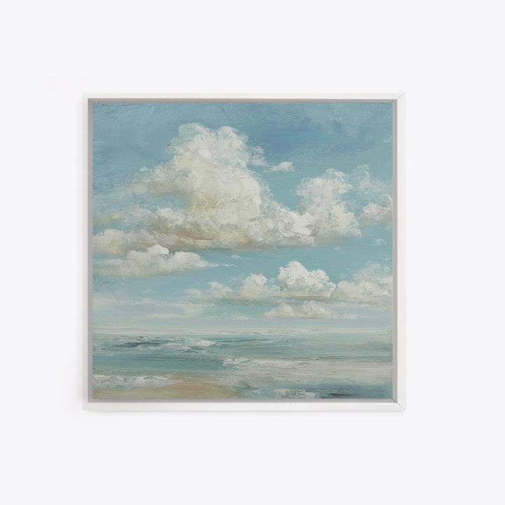 Sky and Cloud Scene Framed Canvas Print, Medical Office Art, Statement Artwork, Office Decor, Abstract Art, Calm, Digital Art, MOA-1x1-57