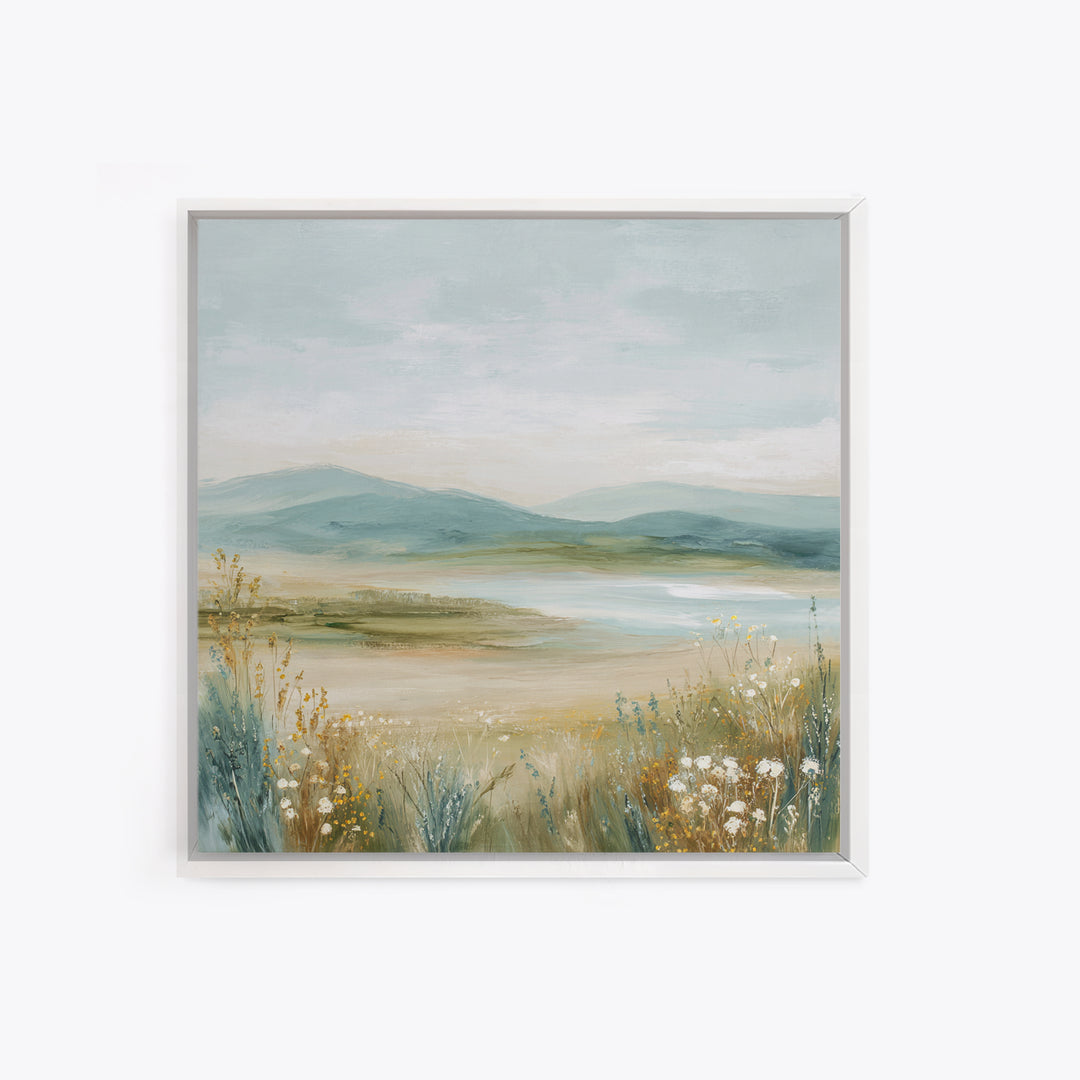 Sunlit Meadow with Wildflowers and Calm Mood Canvas Print, Medical Office Art, Anatomy Poster, Office Decor, Fine Art, Calm, MOA-1x1-60