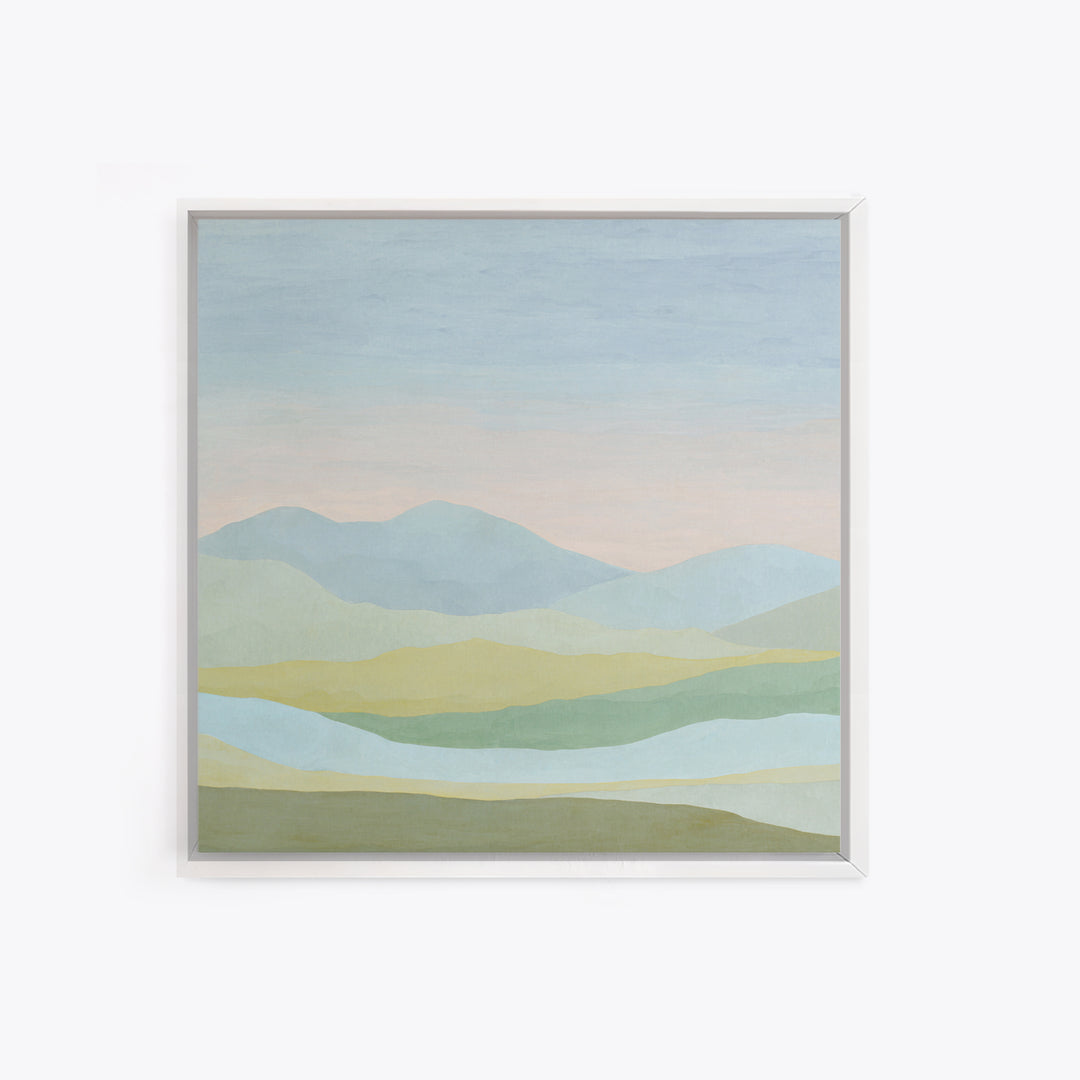 Minimal Sunrise over Rounded Hills Canvas Print, Medical Office Art, Neutral Decor, Office Decor, Fine Art, Calm, Wall Art, MOA-1x1-95