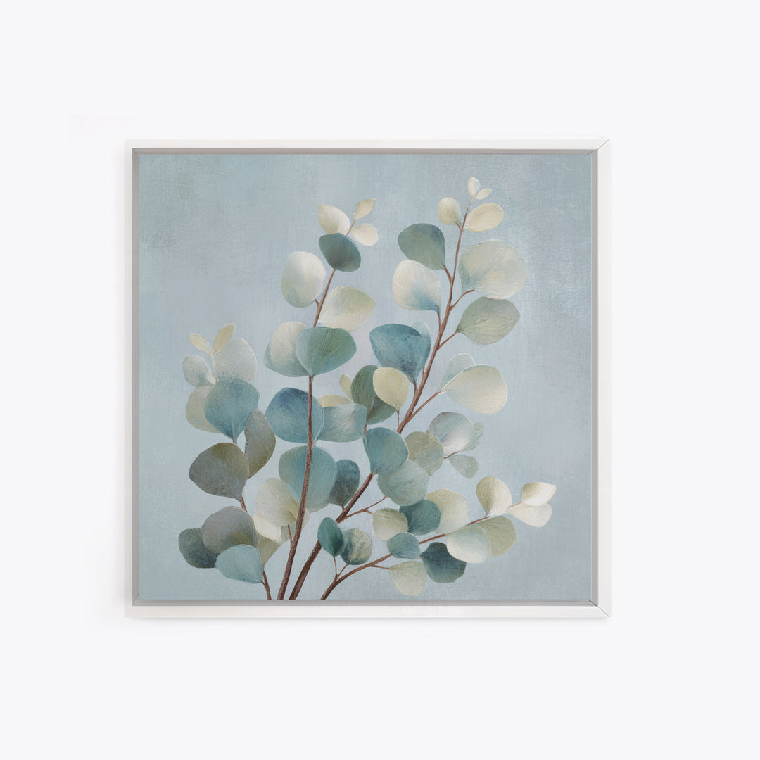 Botanical Eucalyptus Branch Canvas Print, Medical Office Art, Wall Art, Office Decor, Oil Painting, Calm, Printable Card, MOA-1x1-99