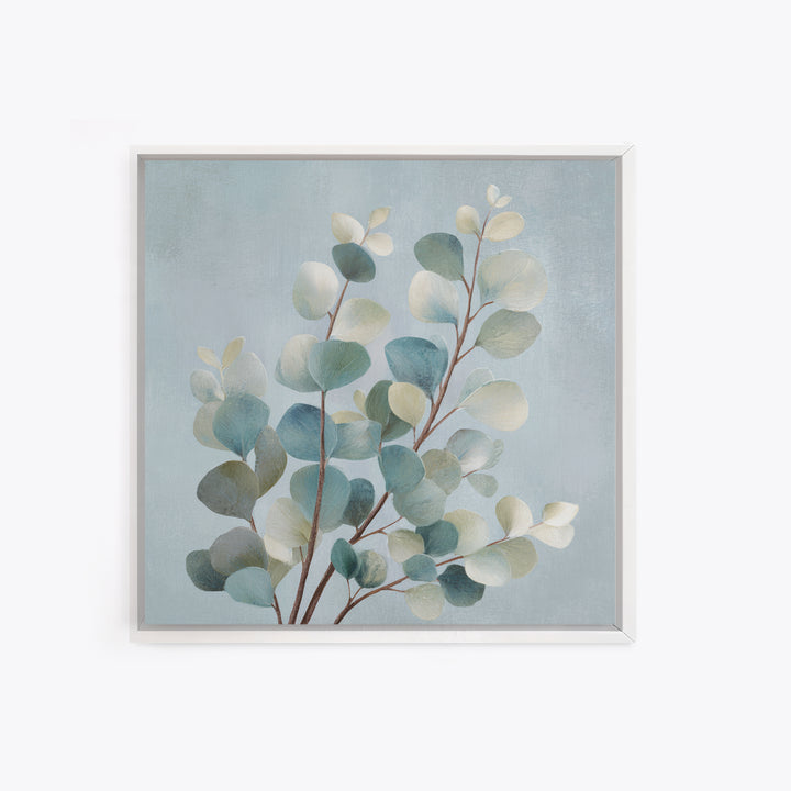 Botanical Eucalyptus Branch Canvas Print, Medical Office Art, Wall Art, Office Decor, Oil Painting, Calm, Printable Card, MOA-1x1-99