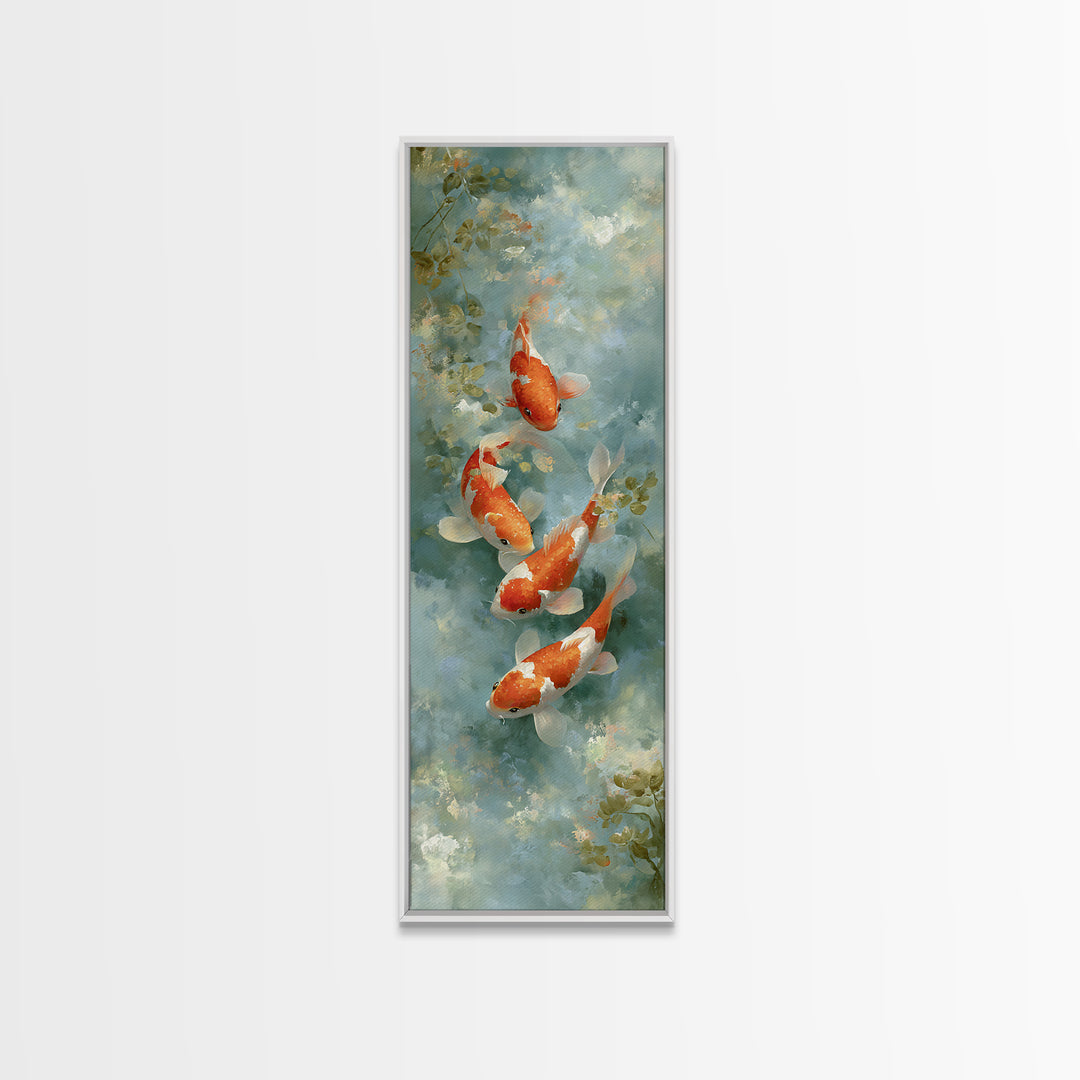 Calm Koi Fish Swimming Through Clear Water Canvas Print, Medical Office Art, Medical Wall Art, Office Decor, Fine Art, Calm, MOA-1x3-10