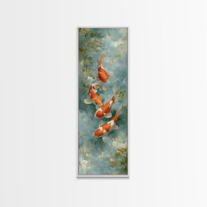 Calm Koi Fish Swimming Through Clear Water Canvas Print, Medical Office Art, Medical Wall Art, Office Decor, Fine Art, Calm, MOA-1x3-10