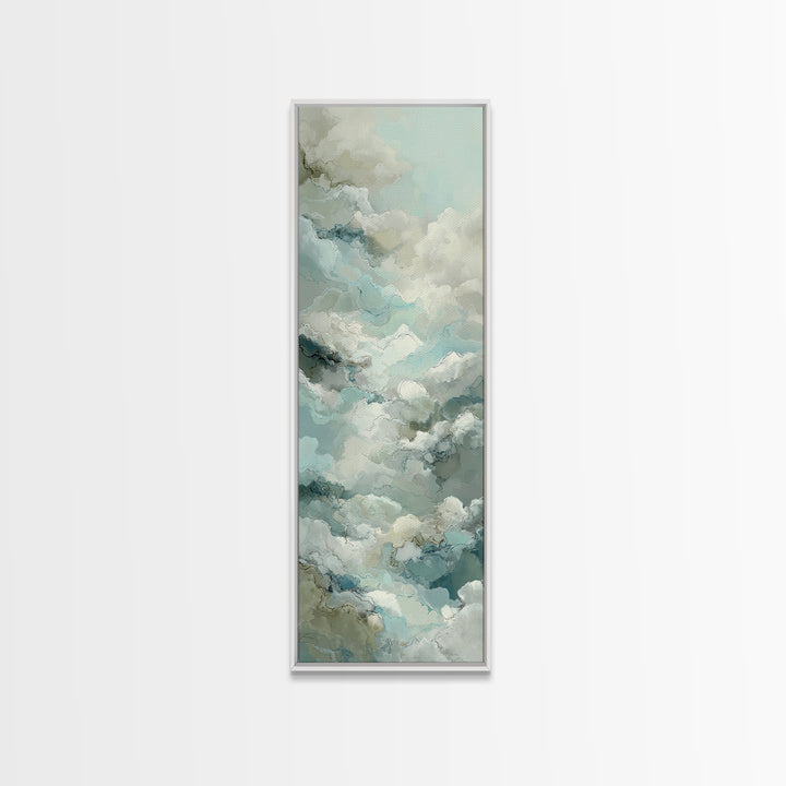 Calming Blue Abstract Canvas Print, Medical Office Art, Statement Artwork, Office Decor, Fine Art, Calm, Digital Art, MOA-1x3-37