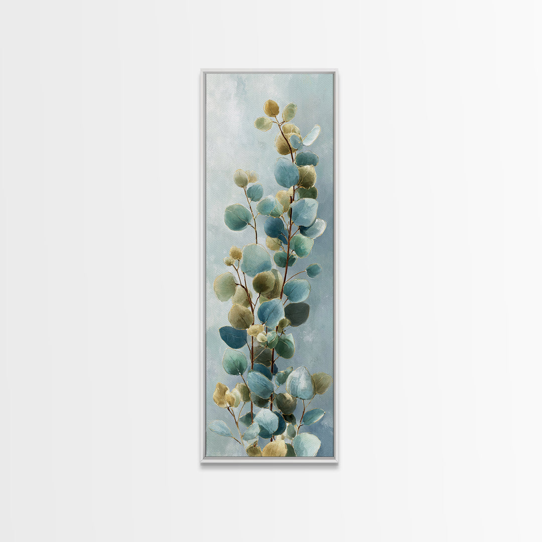 Botanical Eucalyptus Branch Canvas Print, Medical Office Art, Printable Art, Office Decor, Oil Painting, Calm, Medical Wall Art, MOA-1x3-39