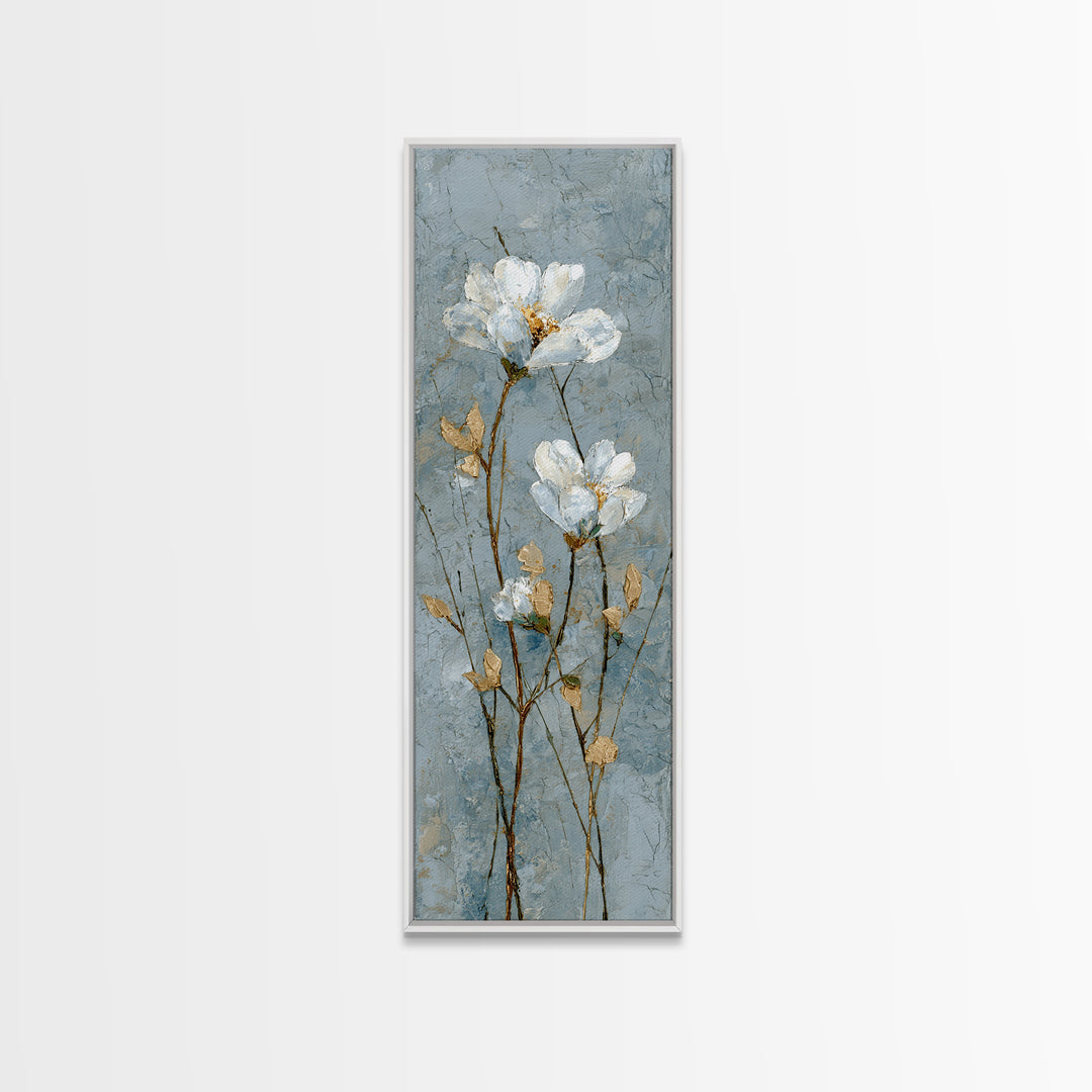 White Orchid on Gray Stone Surface Canvas Print, Medical Office Art, Nurse Wall Art, Office Decor, Fine Art, Calm, Room Decor, MOA-1x3-42