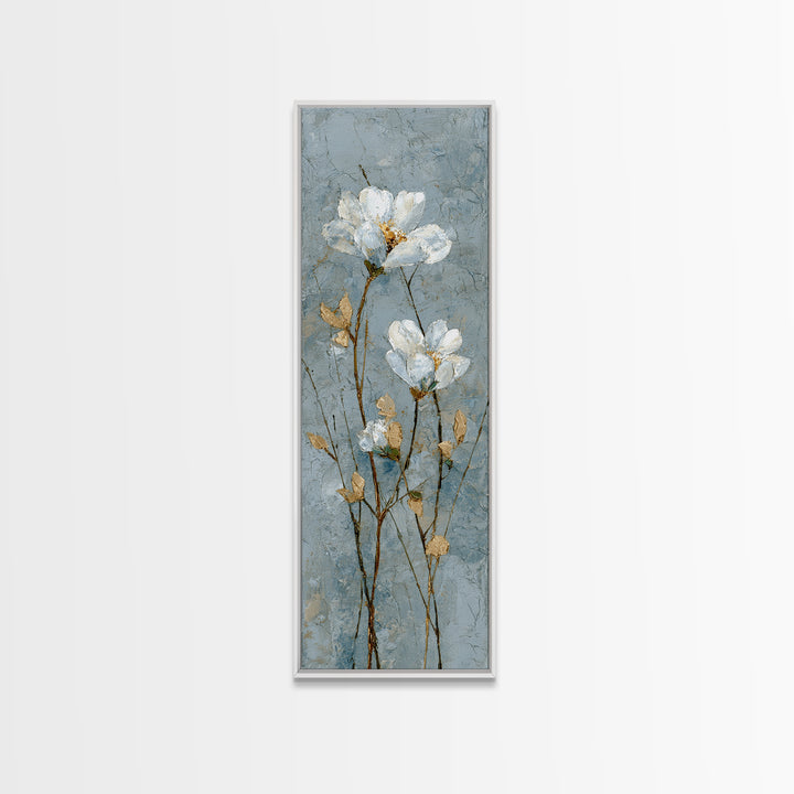 White Orchid on Gray Stone Surface Canvas Print, Medical Office Art, Nurse Wall Art, Office Decor, Fine Art, Calm, Room Decor, MOA-1x3-42