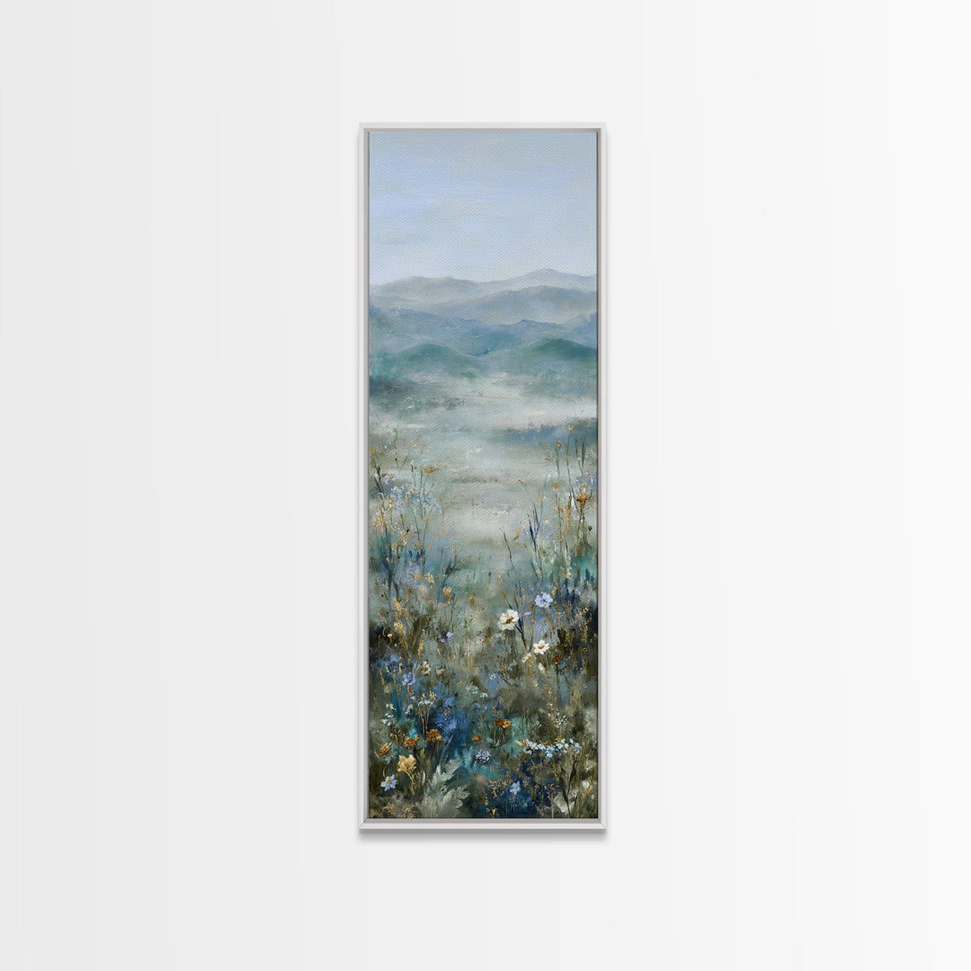 Sunlit Meadow with Wildflowers and Calm Mood Canvas Print, Medical Office Art, Wall Art, Office Decor, Watercolor Art, Calm, MOA-1x3-48