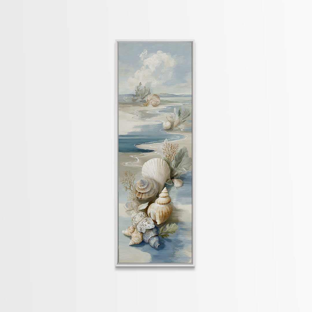 Coastal Shells and Water Study Canvas Print, Medical Office Art, Medical Student Gift, Office Decor, Calm, Anatomy Poster, MOA-1x3-56