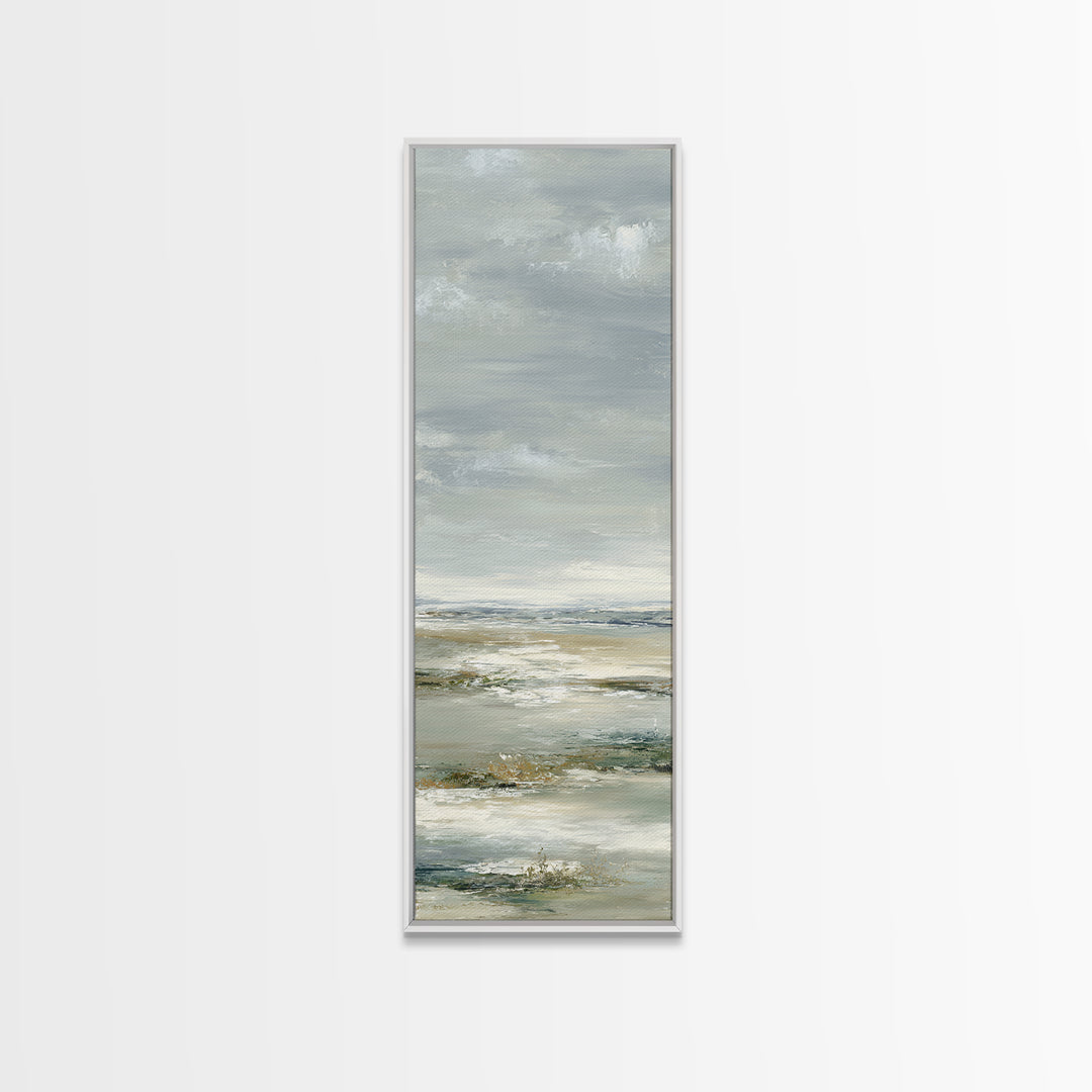 Peaceful Ocean Horizon Framed Canvas Print, Medical Office Art, Teal Wall Art, Office Decor, Fine Art, Calm, Anatomy Art, MOA-1x3-64