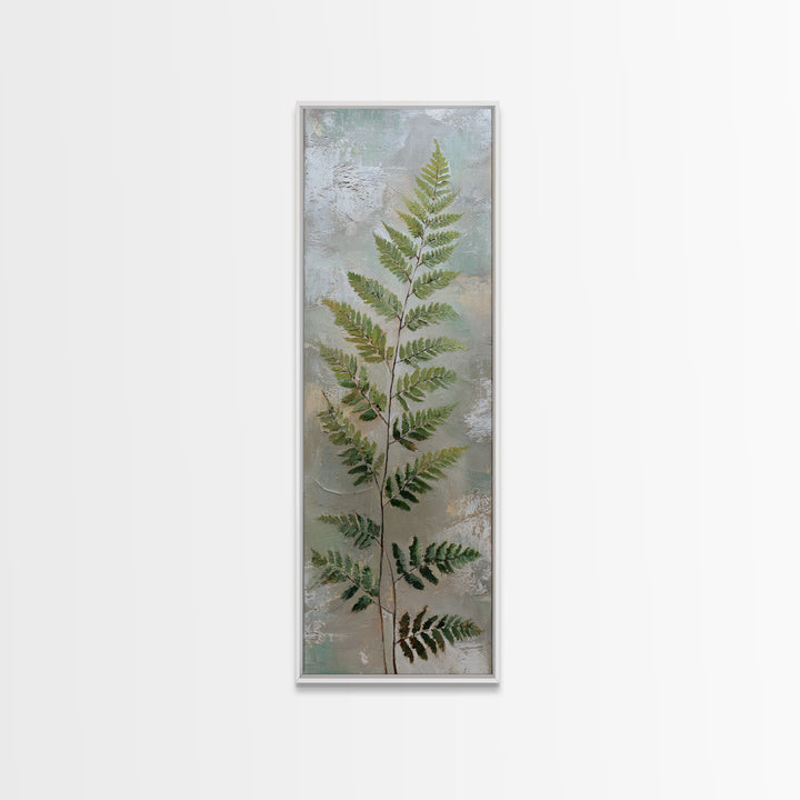 Minimal Green Fern Specimen Canvas Print, Medical Office Art, Dental Office Decor, Office Decor, Fine Art, Calm, Brain Art, MOA-1x3-68