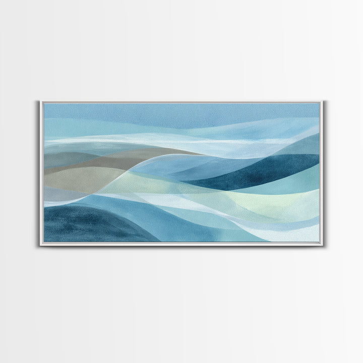 Calming Blue Abstract Canvas Print, Medical Office Art, Wall Art, Office Decor, Fine Art, Calm, Printable Card, Medical Art, MOA-2x1-21