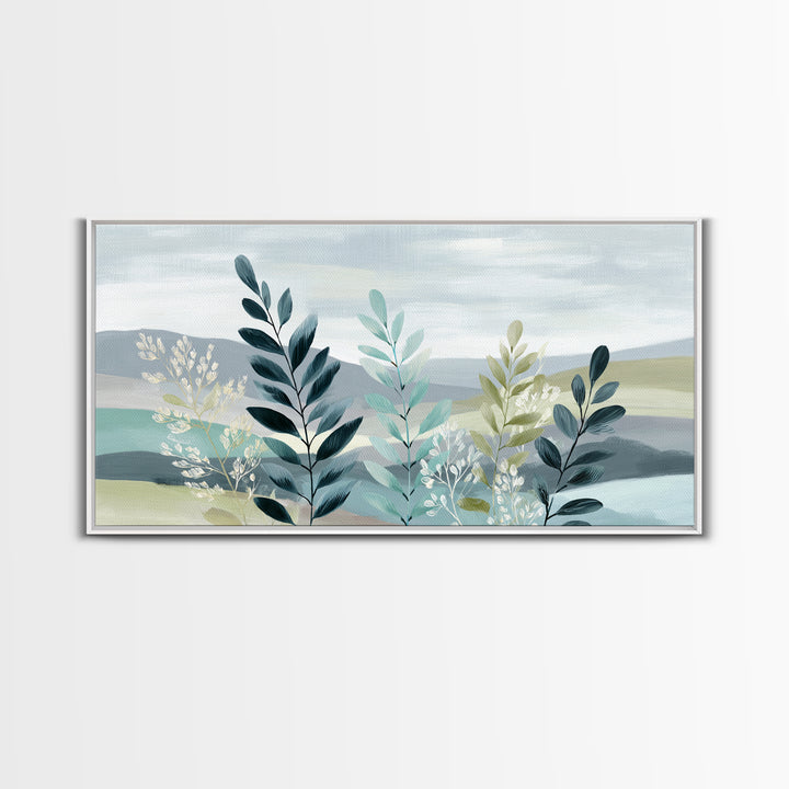 Minimal Green Fern Specimen Canvas Print, Medical Office Art, Printable Wall Art, Office Decor, Calm, Anatomy Wall Art, MOA-2x1-52