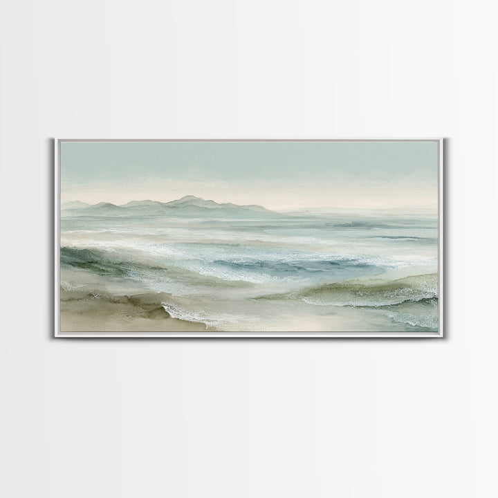 Coastal Shells and Water Study Canvas Print, Medical Office Art, Printable Art, Office Decor, Fine Art, Calm, Medical Wall Art, MOA-2x1-64
