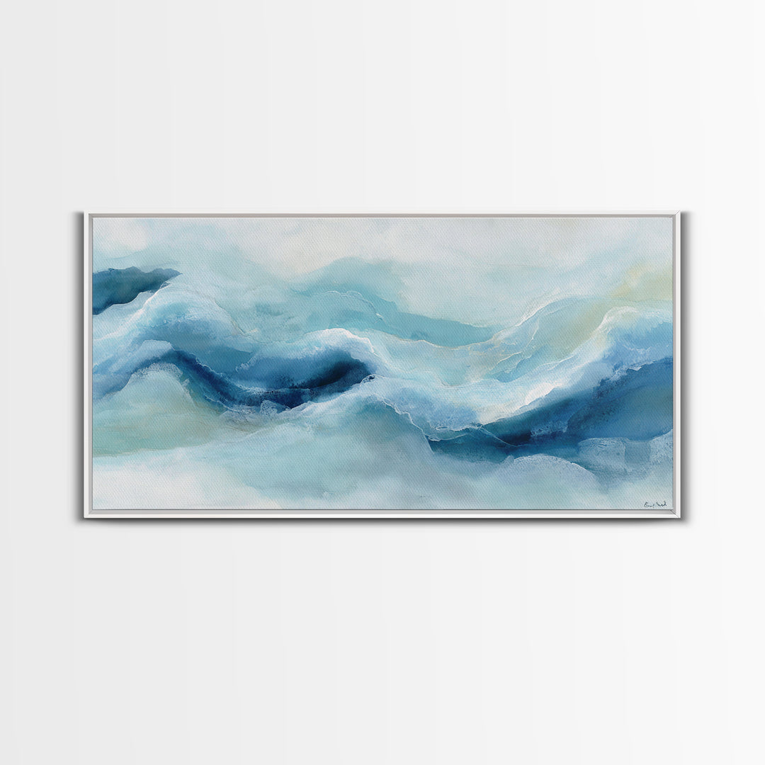 Calming Blue Abstract Canvas Print, Medical Office Art, Animal Art, Office Decor, Abstract Art, Calm, Heart Anatomy Print, MOA-2x1-69