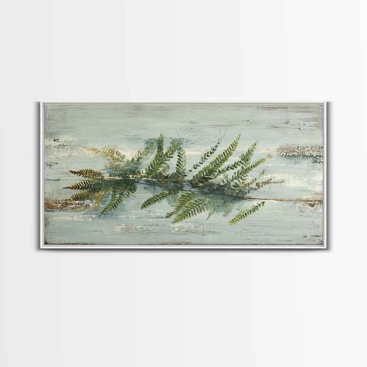 Minimal Green Fern Specimen Canvas Print, Medical Office Art, Medical Decor, Office Decor, Fine Art, Calm, Science Art, MOA-2x1-76