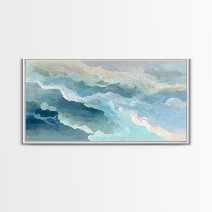 Calming Blue Abstract Canvas Print, Medical Office Art, Animal Art, Office Decor, Abstract Art, Calm, Heart Anatomy Print, MOA-2x1-93