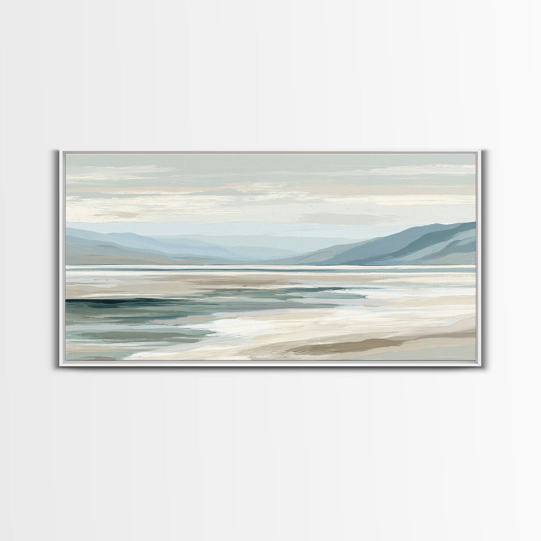 Peaceful Ocean Horizon Framed Canvas Print, Medical Office Art, Anatomy Poster, Office Decor, Fine Art, Calm, Modern Decor, MOA-2x1-96