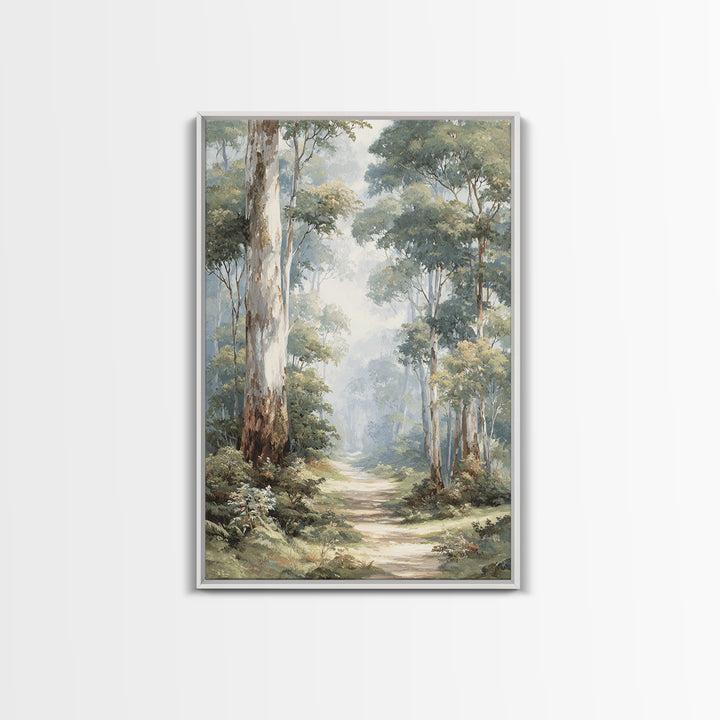 Gentle Forest Path Framed Canvas Print, Medical Office Art, Wall Art, Office Decor, Oil Painting, Calm, Printable Card, MOA-2x3-1