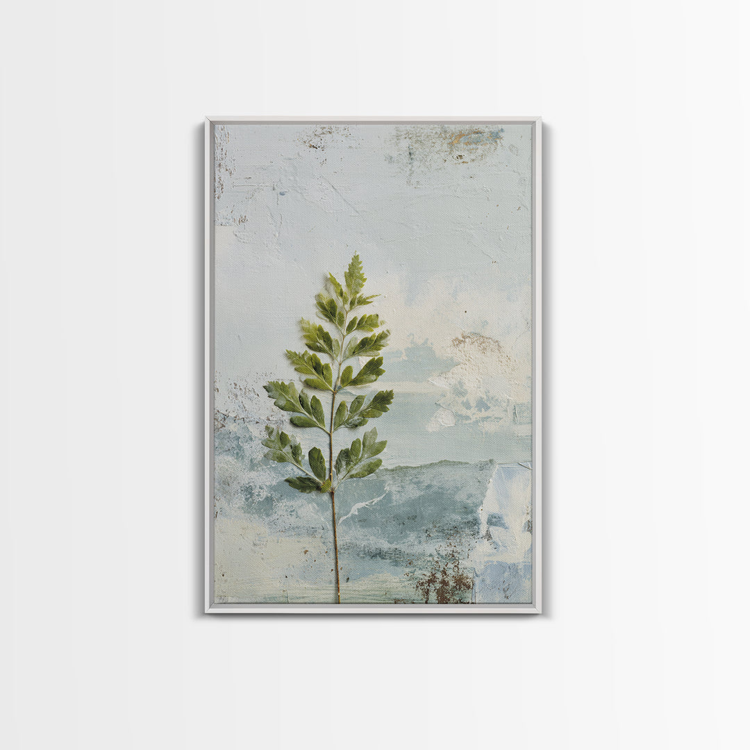 Minimal Green Fern Specimen Canvas Print, Medical Office Art, Anatomy Art, Office Decor, Fine Art, Calm, Statement Artwork, MOA-2x3-16