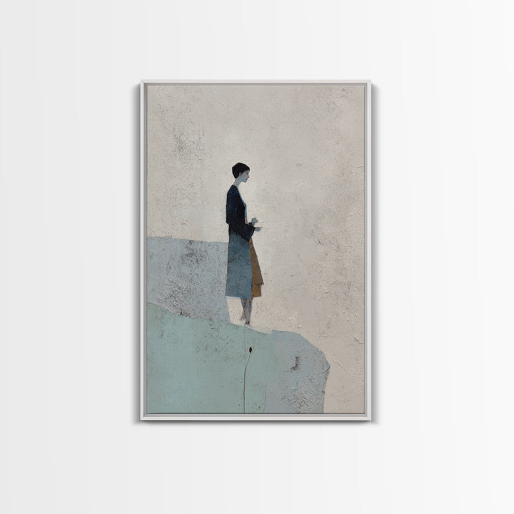Simple Line Figure Framed Canvas Print, Medical Office Art, Boho Decor, Office Decor, Fine Art, Calm, Printable Wall Art, MOA-2x3-2