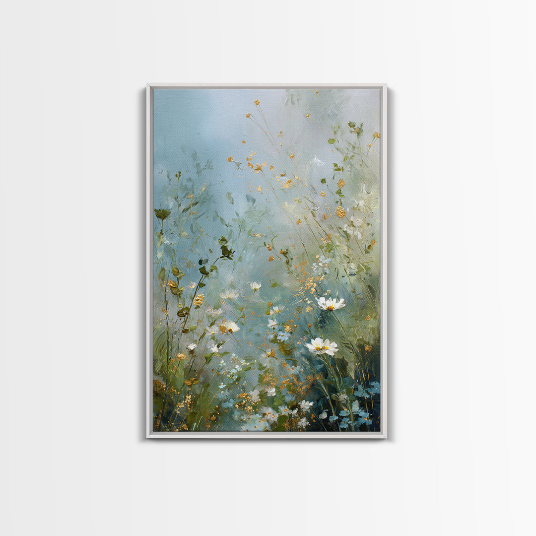 Sunlit Meadow with Wildflowers and Calm Mood Canvas Print, Medical Office Art, Digital Wall Art, Office Decor, Calm, MOA-2x3-20