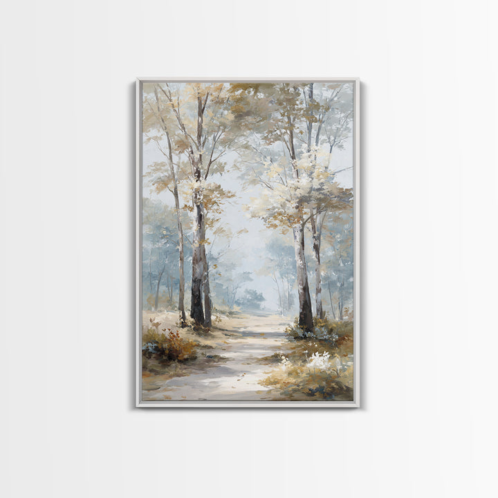 Gentle Forest Path Framed Canvas Print, Medical Office Art, Wall Art, Office Decor, Oil Painting, Calm, Printable Card, MOA-2x3-25
