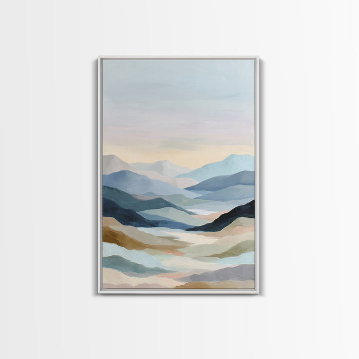 Minimal Sunrise over Rounded Hills Canvas Print, Medical Office Art, Statement Artwork, Office Decor, Fine Art, Calm, MOA-2x3-31