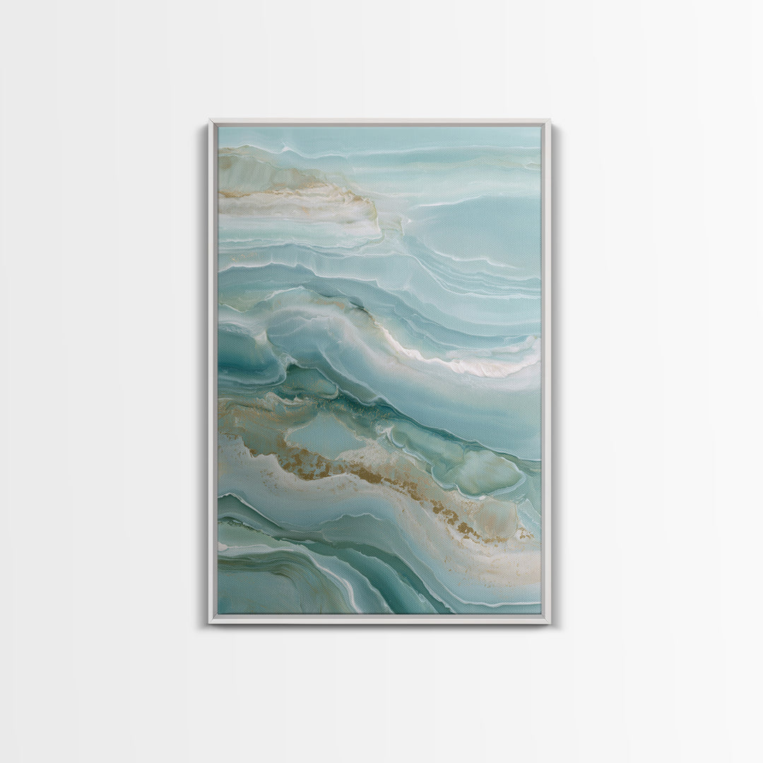 Calming Blue Abstract Framed Canvas Print, Medical Office Art, Medical Student Gift, Office Decor, Abstract Art, Calm, MOA-2x3-33