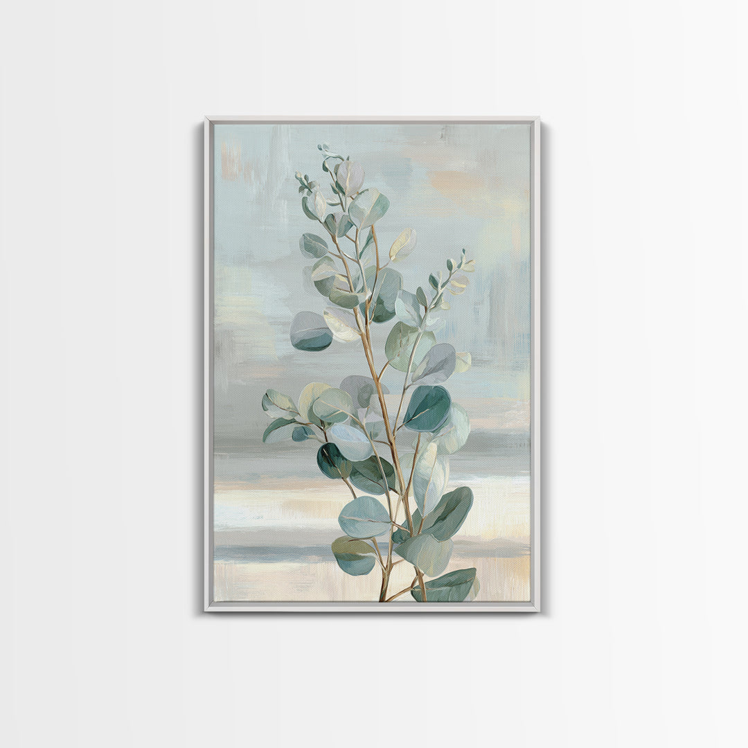 Botanical Eucalyptus Branch Canvas Print, Medical Office Art, Office Decor, Watercolor Art, Calm, Teal Wall Art, MOA-2x3-35