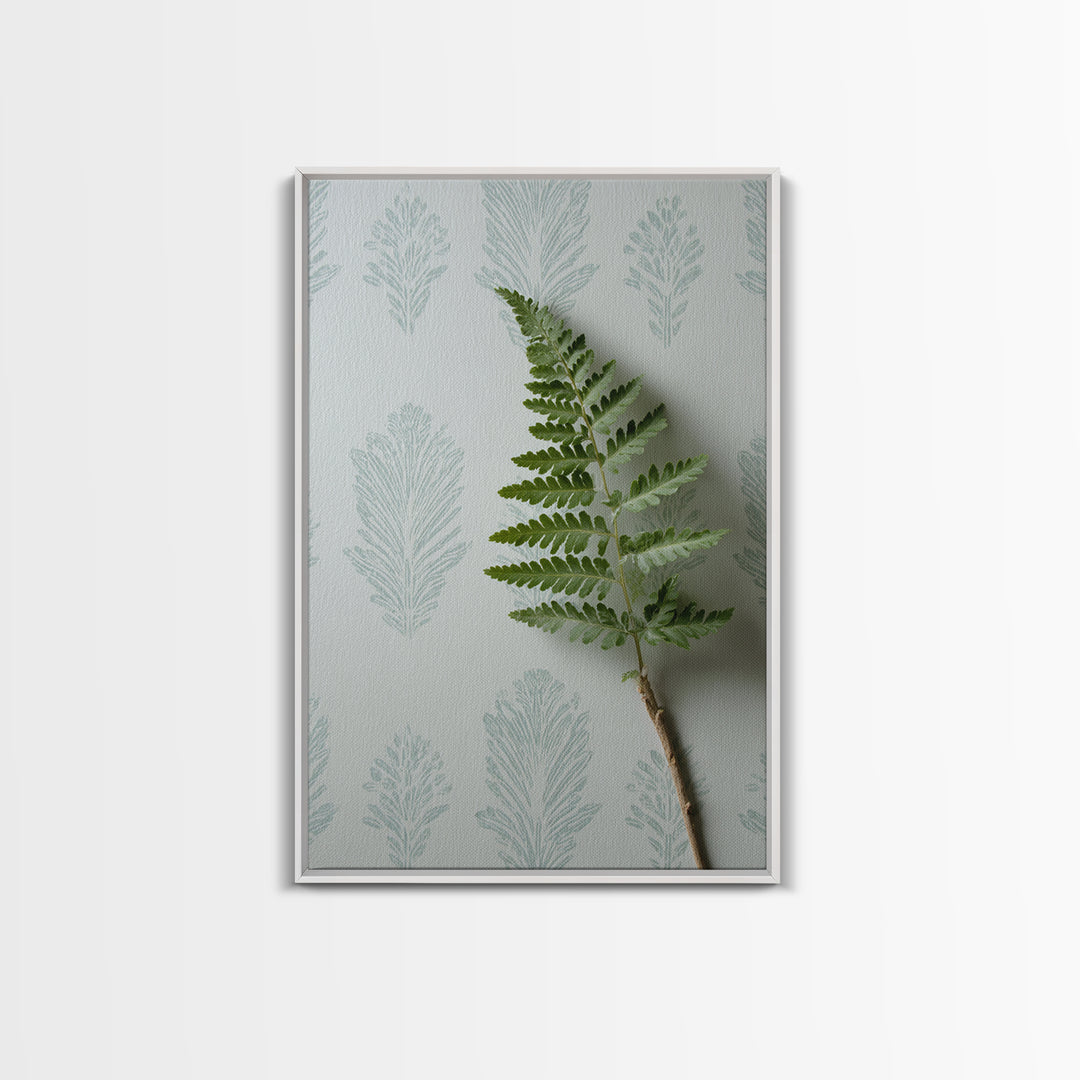 Minimal Green Fern Specimen Canvas Print, Medical Office Art, Fine Art Print, Office Decor, Fine Art, Calm, Wall Decor, MOA-2x3-40