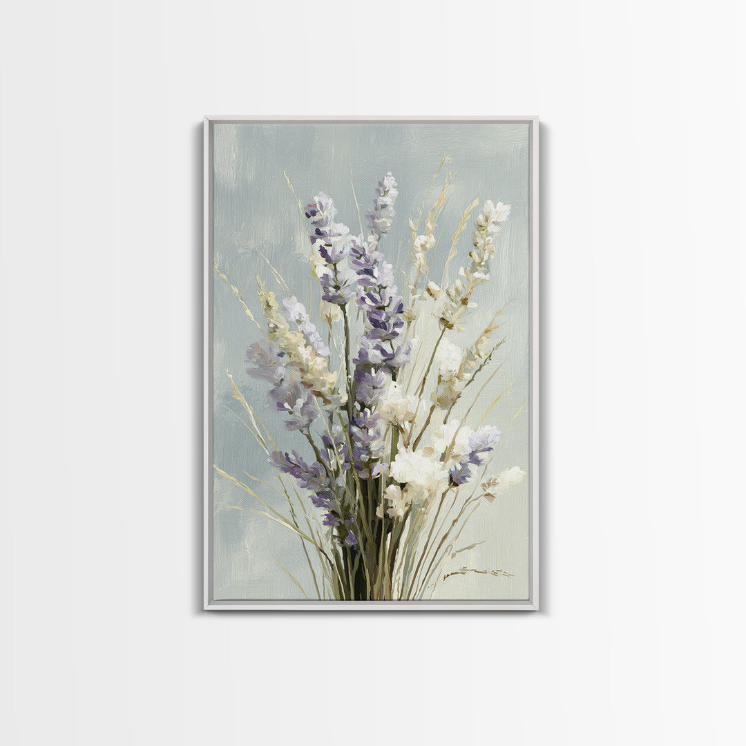 Lavender Botanical Still Life Framed Canvas Print, Medical Office Art, Printable Art, Office Decor, Watercolor Art, Calm, MOA-2x3-53