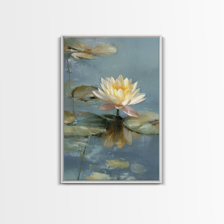 Lotus Flower Floating on Still Water Canvas Print, Medical Office Art, Office Decor, Calm, Brain Poster, Healthcare Wall Art, MOA-2x3-67