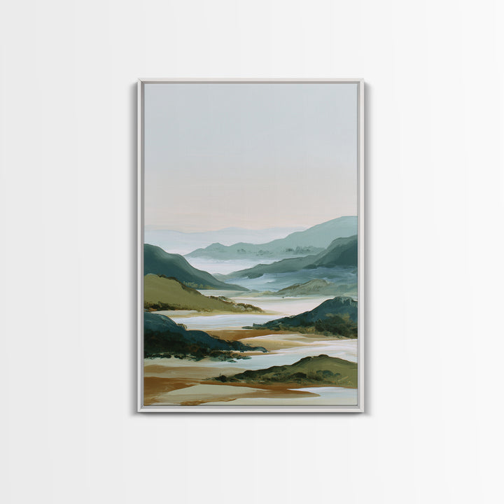 Minimal Sunrise over Rounded Hills Canvas Print, Medical Office Art, Brain Art, Office Decor, Fine Art, Calm, Boho Decor, MOA-2x3-7