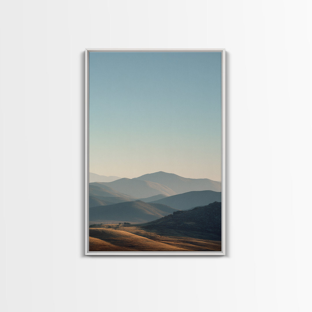 Minimal Sunrise over Rounded Hills Canvas Print, Medical Office Art, Wall Decor, Office Decor, Calm, Medical Office Decor, MOA-2x3-79