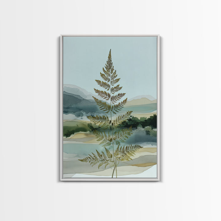 Minimal Green Fern Specimen Framed Canvas Print, Medical Office Art, Printable Art, Office Decor, Calm, Medical Wall Art, MOA-2x3-88