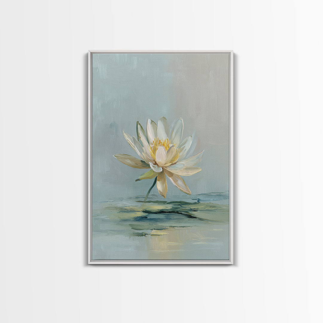 Lotus Flower Floating on Still Water Canvas Print, Medical Office Art, Anatomy Wall Art, Office Decor, Watercolor Art, Calm, MOA-2x3-91