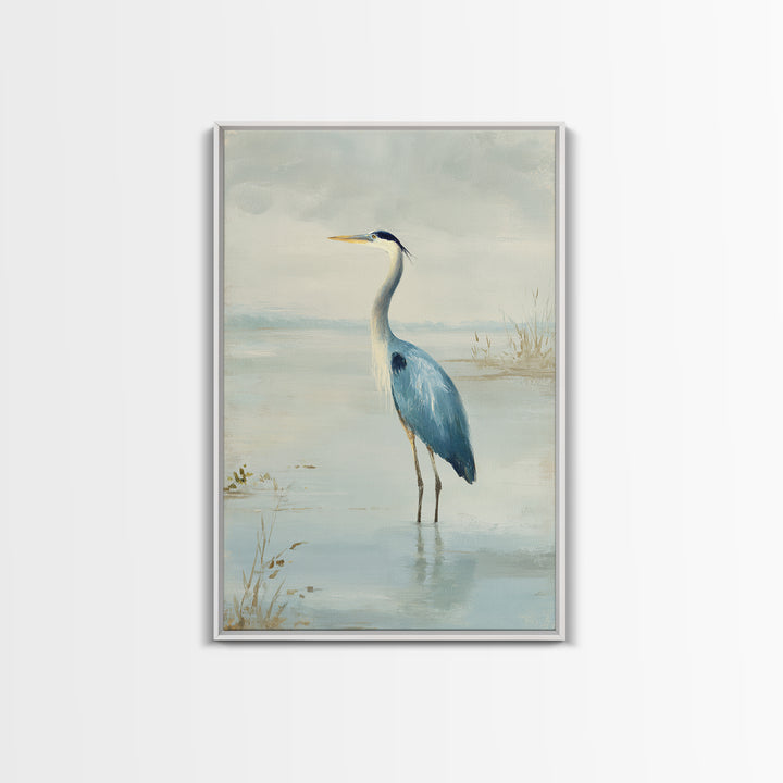 Blue Heron Standing Framed Canvas Print, Medical Office Art, Medical Student Gift, Office Decor, Fine Art, Calm, Anatomy Poster, MOA-2x3-94