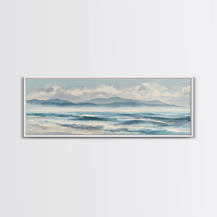 Coastal Shells and Water Study Framed Canvas Print, Medical Office Art, Heart Anatomy Print, Office Decor, Fine Art, Calm, MOA-3x1-12